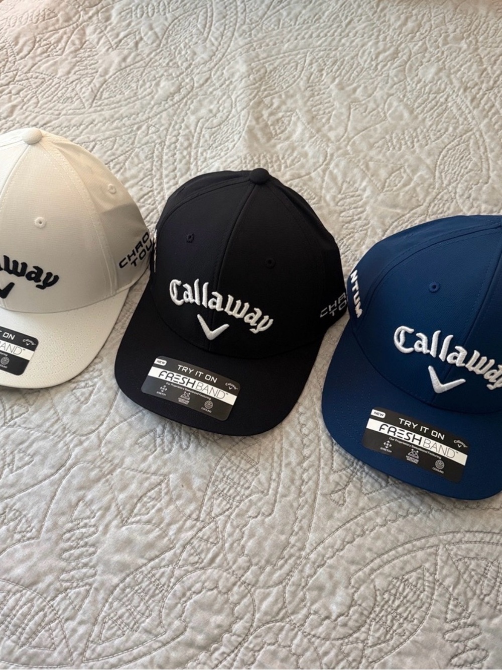 Callaway Performance Golf Caps - Black, Blue, White, $18 each